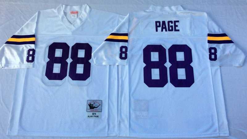 Vikings 88 Alan Page White M&N Throwback Jersey->nfl m&n throwback->NFL Jersey